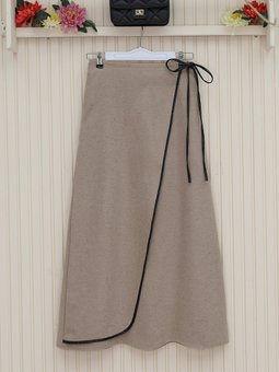 Beli Lastikli İnce Biyeli Kaşe Vizon Etek