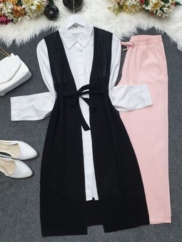 Fileli Baharlık Siyah Hırka