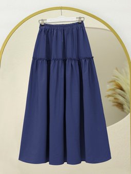 Parçalı Beli Lastikli Kraş Desen Paraşüt Laci Etek