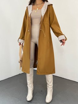 Tünel Bağcıklı Taba Kapüşonlu Trenckot