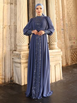 Alya Kot Mavi Abiye Elbise