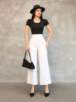 Beyaz Mango Model Pantolon