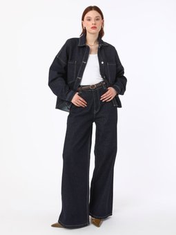 Geniş Paça Denim Exclusive Pantolon Lacivert
