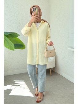 Düğmeli Sarı Gömlek