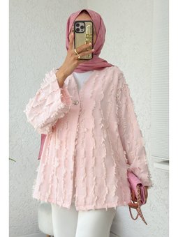 Pudra Kare Püsküllü Kimono