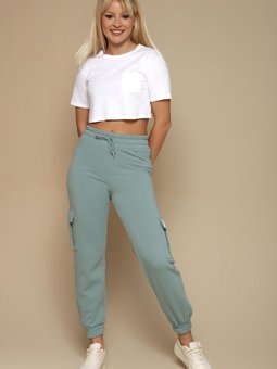 Mavi Kargo Cepli Paçası Lastikli Eşofman Alt