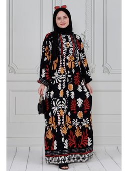 Yarım Düğmeli Mevsimlik Kırmızı Elbise