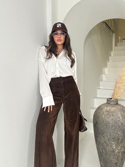 Acı Kahve Zr Model Kadife Kaplama Jean Pantolon