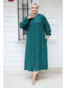 Fermuarlı Zümrüt Kap Yeşili