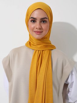 Düz Penye Hardal Şal