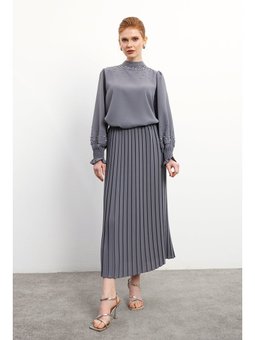 Valeria Etek Bluz Gri Takım