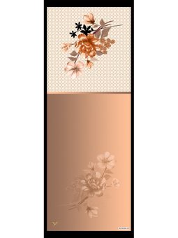 Çiçekli Desen Micro Modal Seri Askısı İle Birlikte 75x200 Cm Pudra Krem Şal