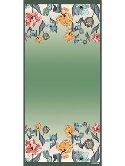 Çiçekli Desen Pavia Seri Askısı İle Birlikte 90x200 Cm Yeşil Şal