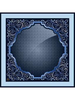 Desenli Black Seri Rayon Askısı İle Birlikte 90x90 Cm Mavi Lacivert Eşarp