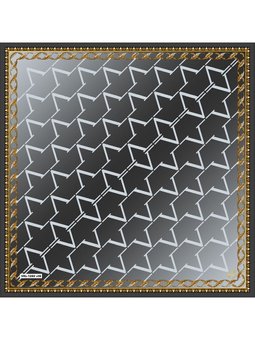 Desenli Black Seri Twill Askısı İle Birlikte 90x90 Cm Haki Eşarp Yeşil