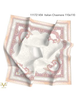 Desenli Italian Cashmere Seri Askısı İle Birlikte Yavruağzı Eşarp