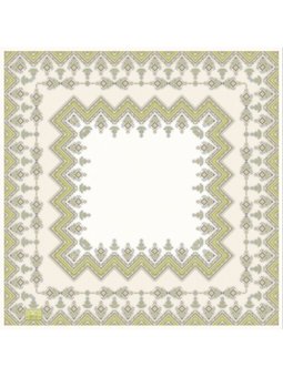 Desenli Italian Cashmere Seri Askısı İle Birlikte Yeşil Eşarp