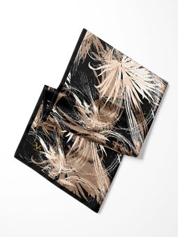 Desenli Pavia Seri Askısı İle Birlikte 90x200 Cm Siyah Şal