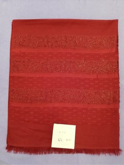 Dokuma Simli Seri Askısı İle Birlikte 90x200 Cm Kırmızı Şal