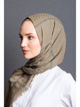 Düz Desen Cotton Seri Askısı İle Birlikte 75x200 Cm Yeşil Şal