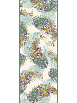 Etro Desen İtalyan Şifon Eşarp Askısı İle Birlikte 75x200 Cm Petrol Yeşil