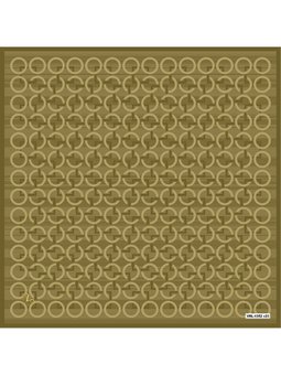 Geometrik Desen Black Seri Twill Askısı İle Birlikte 90x90 Cm Hardal Eşarp