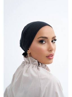 Solid Colors Lyocell Seri Bağlamalı Bone Siyah