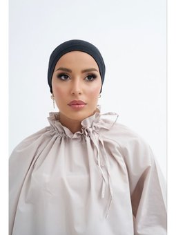 Solid Colors Lyocell Seri Boru Bone Siyah