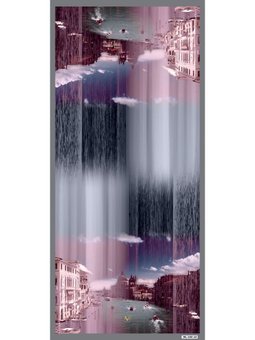 Venedik Desen Pavia Seri Askısı İle Birlikte 90x200 Cm Antrasit Şal Pudra