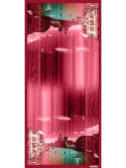 Venedik Desen Pavia Seri Askısı İle Birlikte 90x200 Cm Kırmızı Pembe Şal