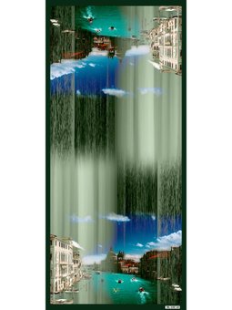 Venedik Desen Pavia Seri Askısı İle Birlikte 90x200 Cm Şal Zümrüt Yeşil Şali