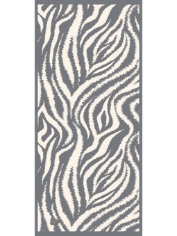 Zebra Desen Pavia Seri Askısı İle Birlikte 90x200 Cm Gri Ekru Şal