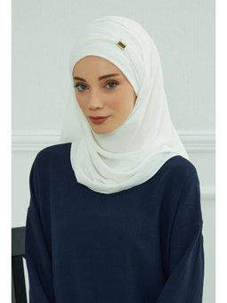 Aksesuar Detaylı Aerobin Şal,beyaz,cps