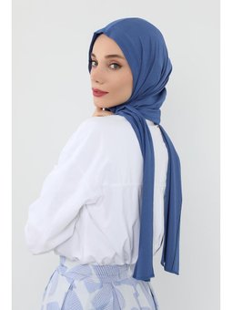 Boneli Hazır Penye İndigo Şal İkili Takım,ps