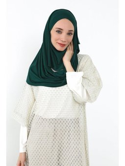 Boyun Kapatan Peçe Özellikli Penye Boneli Yeşil Şal,ps
