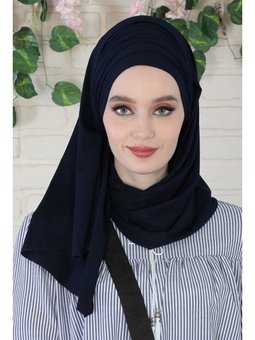 Büzgülü Penye Boneli Şal,lacivert,bt