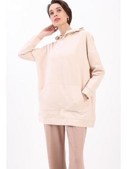Kapüşonlu Sweat Tunik Taş