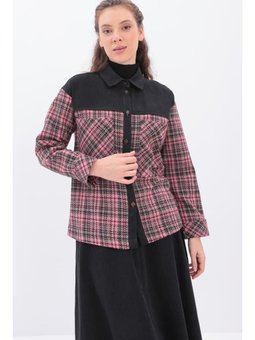 Oduncu Ceket Pembe Siyah