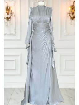 Gözde Gri Abiye Elbise