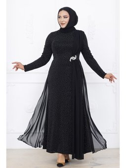Nil Siyah Abiye Elbise