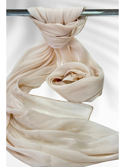 Saten Dokulu Janjan Abiye Şal Krem