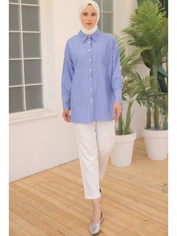 Çizgili Gömlek İndigo