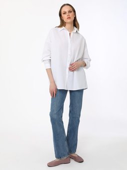 Normal Fit Poplin Beyaz Gömlek