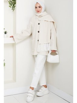 Ahen Atkılı Kaşe Bej Ceket