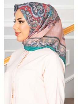 Evil Desenli Soft Pudra Eşarp