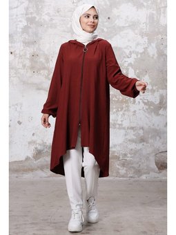 Kapüşonlu Bürümcük Bordo Kap