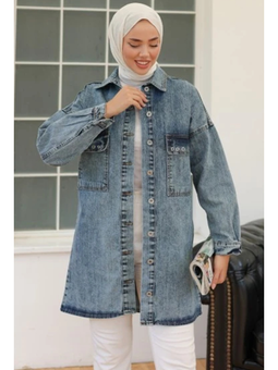 Kuş Gözlü Kot Açık Mavi Ceket