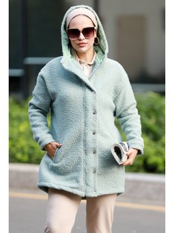 Mari Kapüşonlu Mint Kap