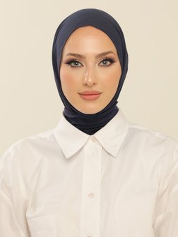 Pratik Penye Lacivert Şal