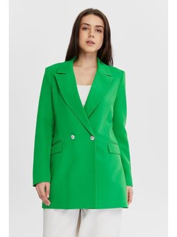 Oversize Dokuma Blazer Yeşil Ceket